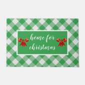 Green Gingham Pattern Zuhause für Weihnachten Cust Fußmatte (Vorderseite)