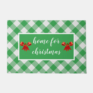 Green Gingham Pattern Zuhause für Weihnachten Cust Fußmatte