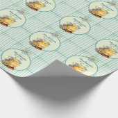 Green Gingham Personalisiert Birthday Geschenkpapier (Ecke)