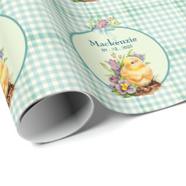 Green Gingham Personalisiert Birthday Geschenkpapier