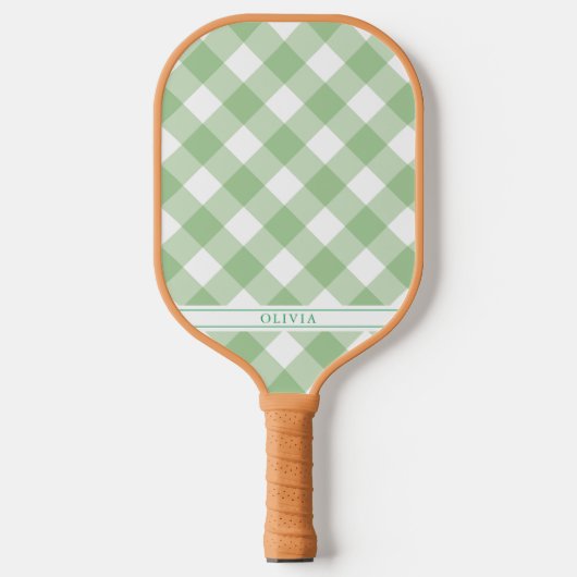 Green Gingham Pickleball Paddle (Vorderseite)