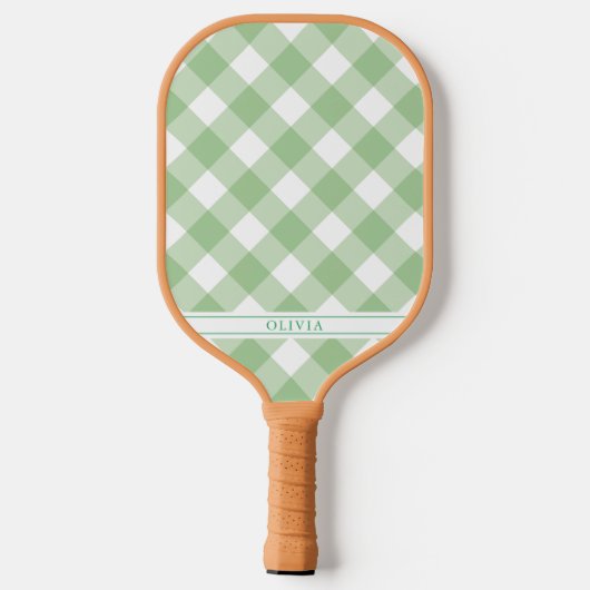 Green Gingham Pickleball Paddle (Rückseite)