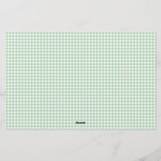 Green Gingham Plaid Briefpapier (Rückseite)