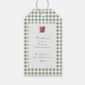 Green Gingham Plaid Custom Christmas Geschenkanhänger (Vorderseite)