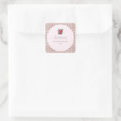 Green Gingham Plaid Custom Christmas Quadratischer Aufkleber (Tasche)