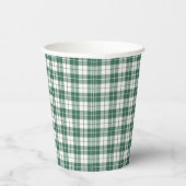 Green Gingham Plaid Gender Neutral Pappbecher (Rechts)
