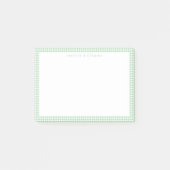 Green Gingham Plaid Post-it Klebezettel (Vorderseite)