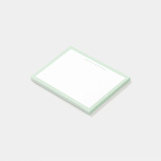 Green Gingham Plaid Post-it Klebezettel (angewinkelt)