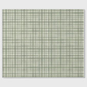 Green Gingham Plaid Wrapping Paper Geschenkpapier (Flach)