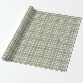 Green Gingham Plaid Wrapping Paper Geschenkpapier (Ungerollt)