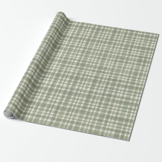 Green Gingham Plaid Wrapping Paper Geschenkpapier (Ungerollt)
