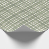 Green Gingham Plaid Wrapping Paper Geschenkpapier (Ecke)
