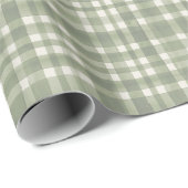 Green Gingham Plaid Wrapping Paper Geschenkpapier (Rolleneckpunkt)