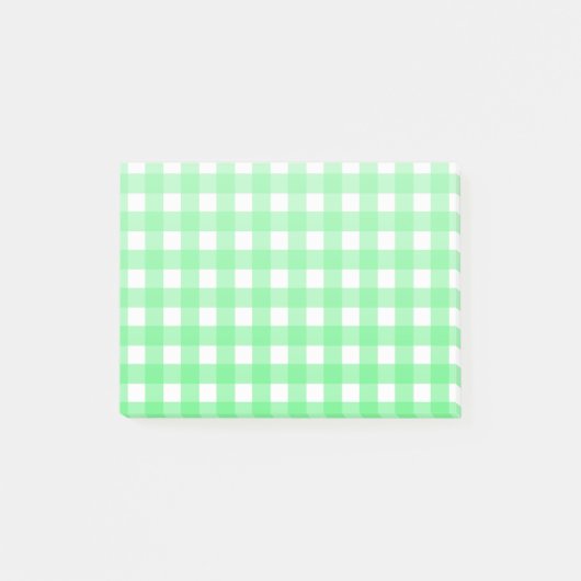 Green Gingham Post-it Klebezettel (Vorderseite)