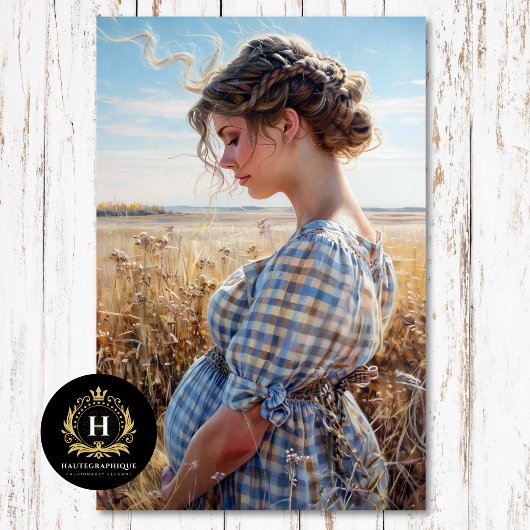 Green Gingham Prairie Girl Landschaft Découpage Seidenpapier