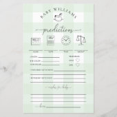 Green Gingham Rocking Horse Baby Predictions Game (Vorderseite)