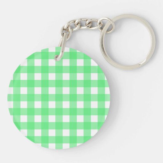 Green Gingham Schlüsselanhänger (Rückseite)