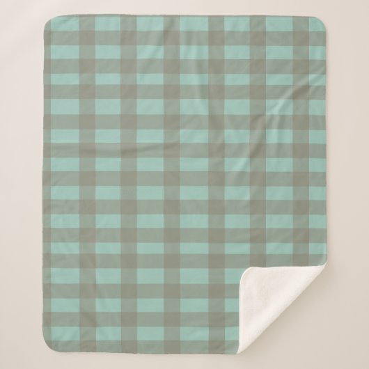 Green Gingham Sherpadecke (Vorderseite)
