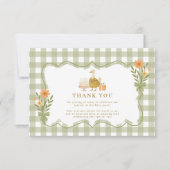  Green Gingham Silly Goose 1st Birthday Dankeskarte (Vorderseite)