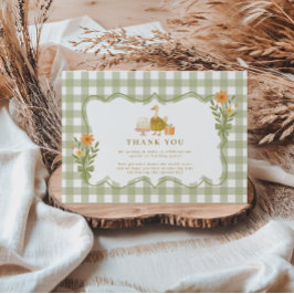  Green Gingham Silly Goose 1st Birthday Dankeskarte