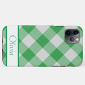 Green Gingham Simple Name Minimalistisch Case-Mate iPhone Hülle (Rückseite (Horizontal))