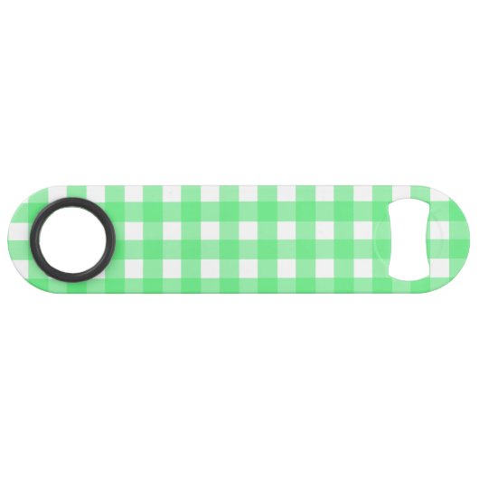 Green Gingham Speed Flaschenöffner (Vorderseite (Horizontal))