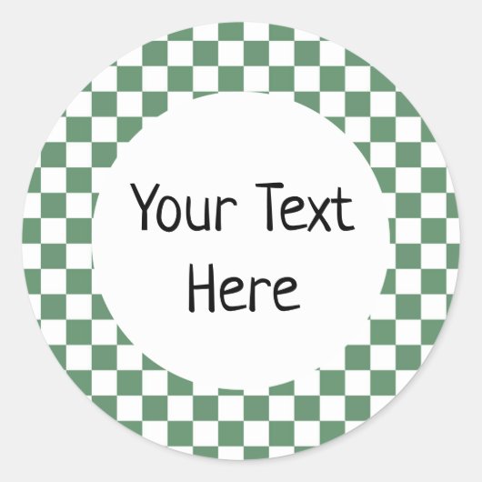 Green Gingham Sticker (Vorderseite)