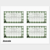 Green Gingham Trees Weihnachtskekse Mix Labels Rechteckiger Aufkleber (Blatt)