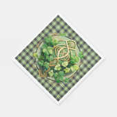 Green Gingham und Celtic Triskele Serviette (Ecke)