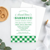 Green Gingham Wedding Probe Dinner Barbecue Einladung