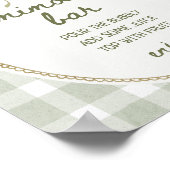 Green Gingham Wildblume Bouquet Mimosa Bar Poster (Ecke)