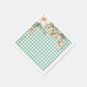 Green Gingham Wildblume Napkins Serviette (Ecke)
