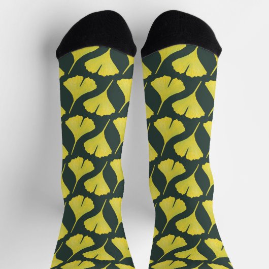 Green Gingko Leaf Nature Lover Botanischer Spaß Socken (Oben)