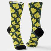 Green Gingko Leaf Nature Lover Botanischer Spaß Socken (Gewinkelt)