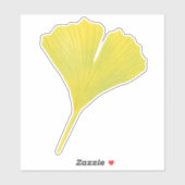 Green Gingko Leaf Nature Lover Botanisches Muster Aufkleber (Blatt)