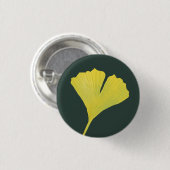 Green Gingko Leaf Nature Lover Botanisches Muster Button (Vorne & Hinten)