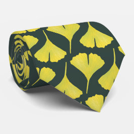 Green Gingko Leaf Nature Lover Botanisches Muster Krawatte