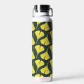 Green Gingko Leaf Nature Lover Botanisches Muster Trinkflasche (Rückseite)