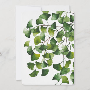 Green Ginkgo Biloba - Blank Card Mitteilungskarte