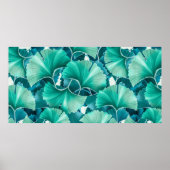 Green ginkgo biloba illustration pattern poster (Vorne)