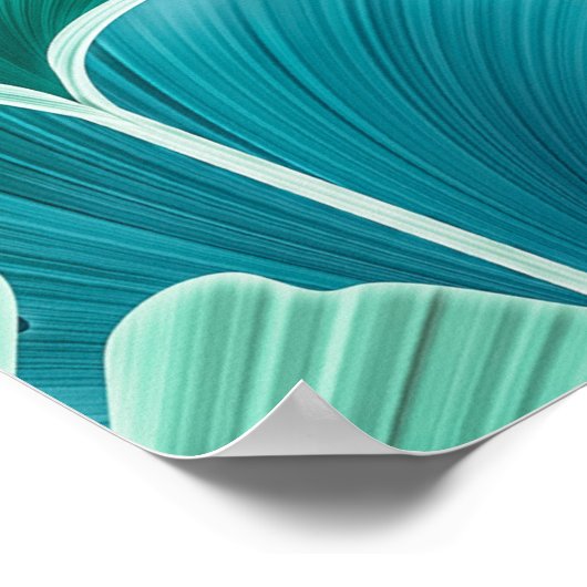 Green ginkgo biloba illustration pattern poster (Ecke)