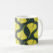 Green Ginkgo Leaf Muster - Botanischer Frühling Kaffeetasse (VorderseiteRechts)