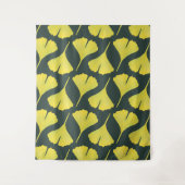 Green Ginkgo Leaf Muster - Botanischer Frühling Wandteppich (Vorderseite)