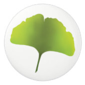Green Ginko Leaf Knopf Keramikknauf (Vorderseite)