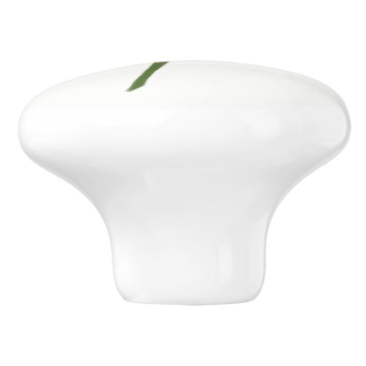 Green Ginko Leaf Knopf Keramikknauf (Seitenansicht)