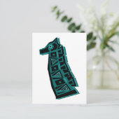 Green Giraffe Postkarte (Stehend Vorderseite)