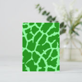 Green Giraffe Print Postkarte (Stehend Vorderseite)