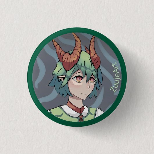 Green Girl, anime, cartoon Button (Vorderseite)