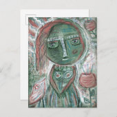 Green Girl Postkarte (Vorne/Hinten)