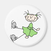 Green Girl Skater Magnet (Vorne)